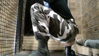 Soldier Fucks Huge Anal Dildo 