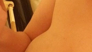 Sucking Daddy and touching kitty
