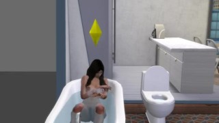 pretty asian teen showering