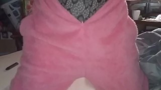 I'm very horny under this cute bunny onzie~