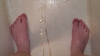 HOT PISS IN THE SHOWER!!!