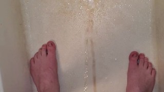 HOT PISS IN THE SHOWER!!!