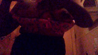 Oiling and Caressing My Big Natural Tits