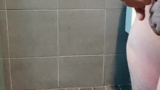 Chubby man sounding masturbation