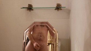 Snuck away from party to rub one out onto their mirror