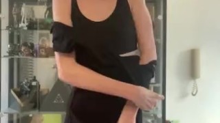 Cute Elf Fem Boy Strips out of dress and Jerks off