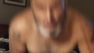 Old man tying cock and balls with gold chain