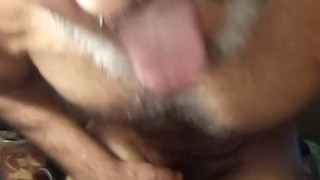 Old man tying cock and balls with gold chain