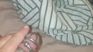 Sissy Cuckold Locked In Chastity Till Hotwife Gets Home From Fucking BBB 