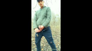 Found friends condom - Jerk public with used condom and eating mixed cum