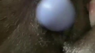 Solo play with wet chocolate pussy