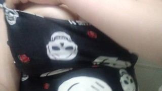 Playing with my big milf tits