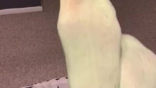 Teen socks up close after class ASMR