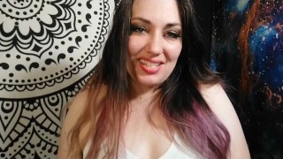 Chubby mom in crop top pees on her white socks