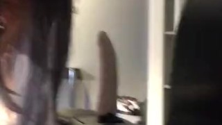 Riding dildo , horny girl 