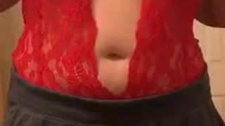 Milf strip tease to lingerie for her Snapchat premium 