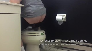 A bathroom quickie while my parents are out