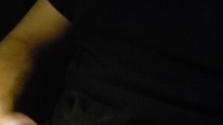 Stroking my cock in the car after work