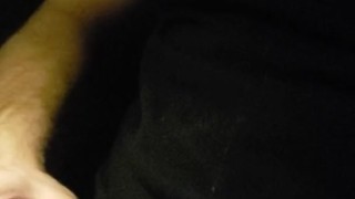 Stroking my cock in the car after work