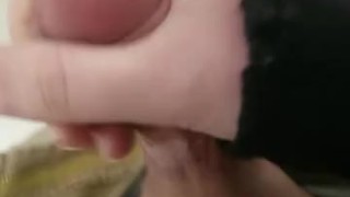 Busting a cumshot at work.