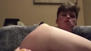 blond twink enjoys his big toy