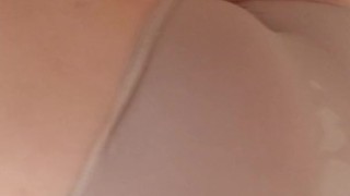 Getting My White Bra & Panties Wet