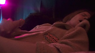 Bedtime cock stroke and cum 