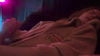 Bedtime cock stroke and cum 