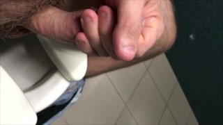 Jerking Off in the Work Bathroom - Messy Pulsating Orgasm 