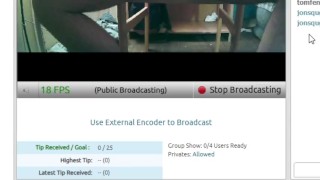 Boss jerks his cock under the desk