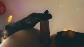 Sexy Blonde Trap Fucks Anal Purple Beaded Dildo Hot Amatuer