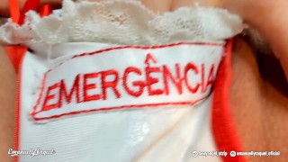 Naught Nurse! BEAUTIFUL AGONY CUMMING WITH MY HITACHI! ENFERMEIRA GOZANDO