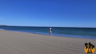 Public nudity hot walking naked on the beach and street. MiaAmahl