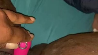 Chubby Ebony Toys Pussy Little Pink Vibrator
