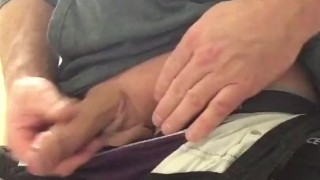 Womans Bathroom revealed a male pissing, jerkoff & Cum in toilet.