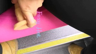 Second part Foxy hot masturbates with her dildo on public transport