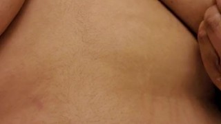 Teasing my tits with ice