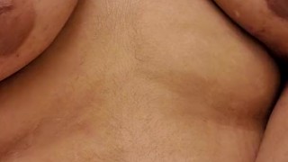 Teasing my tits with ice