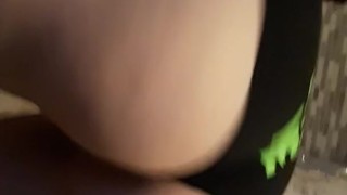 White Goth stripper red head twerking nude
