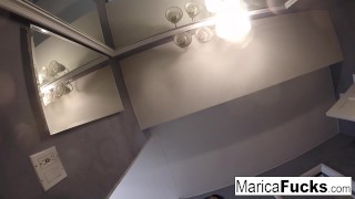 Marica in sexy lingerie masturbates in the mirror