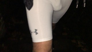 JUICY BULGE in Compression Shorts ** Climbing Stairs **
