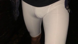 JUICY BULGE in Compression Shorts ** Climbing Stairs **