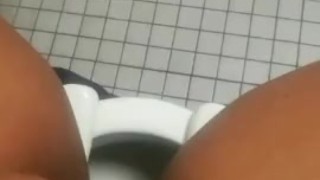 Teacher Almost Caught Playing with Pussy in Public Restroom