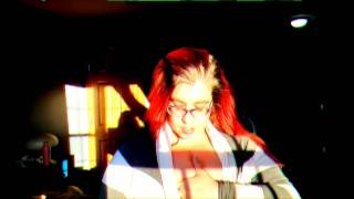 Chubby Redhead Mesmerizes with her Big Boobs in Sweater