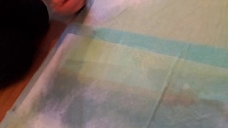 Pissing On A Super Absorbent Pee Pad