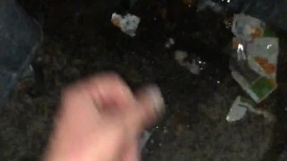 PISSING, JERKING, CUMMING Outdoors. HARD Uncut COCK Pee!