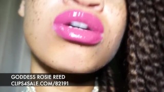 Goddess Rosie Reed Ebony Goddess Pink Lipgloss Lipstick Fetish JOI