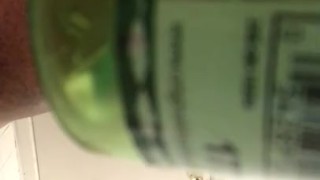 Bbw shoves bottles in tight pussy for step brothers friends w/ parents home