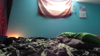 18 year old sucks and fucks her dildo while parents are in the other room