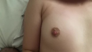 Handjob finishing on Her tits